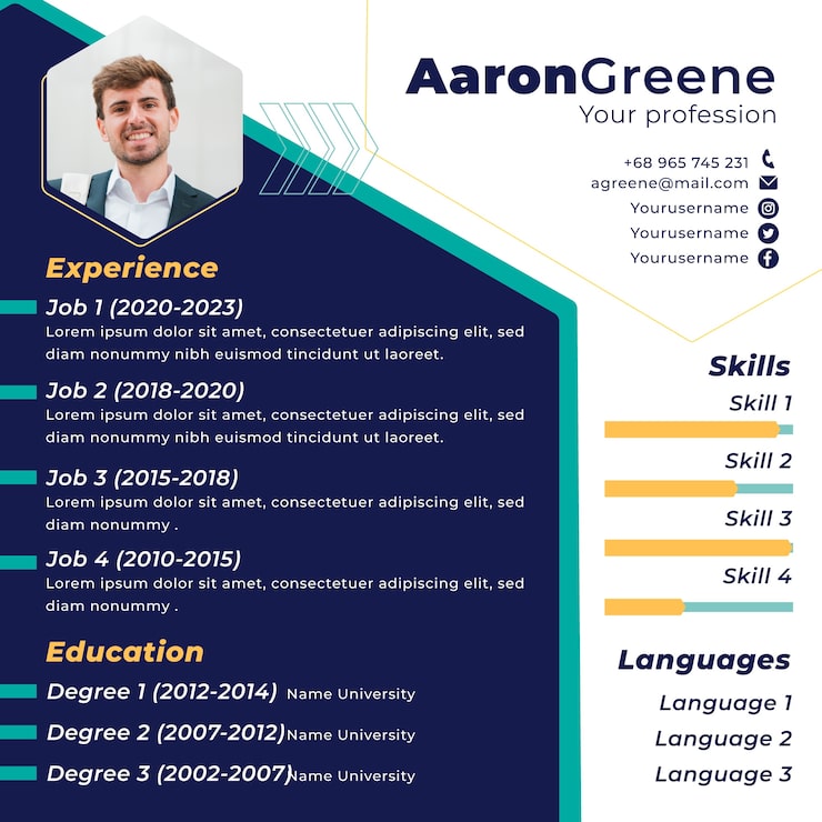 Vector gratuito curriculum vitae en línea de concepto de finanzas de diseño plano