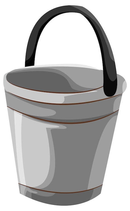 Vector gratuito el dibujo animado del cubo vacío está aislado.