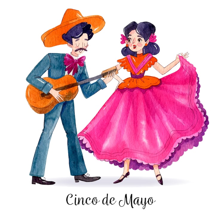 Vector gratuito diseño de acuarela cinco de mayo