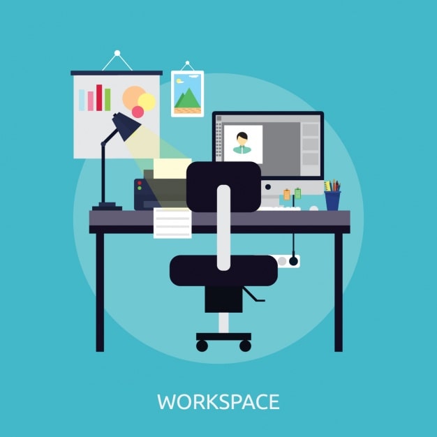 Vector gratuito diseño de fondo de espacio de trabajo