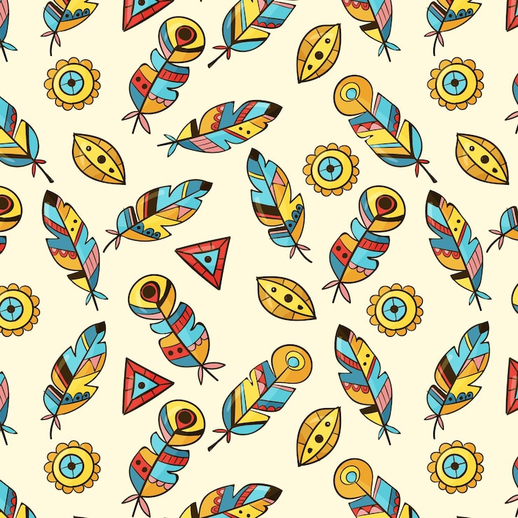 Vector gratuito diseño de patrón boho dibujado a mano