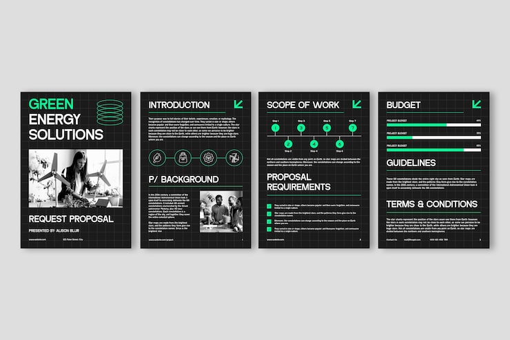Vector gratuito diseño de la plantilla de la propuesta de soluciones energéticas