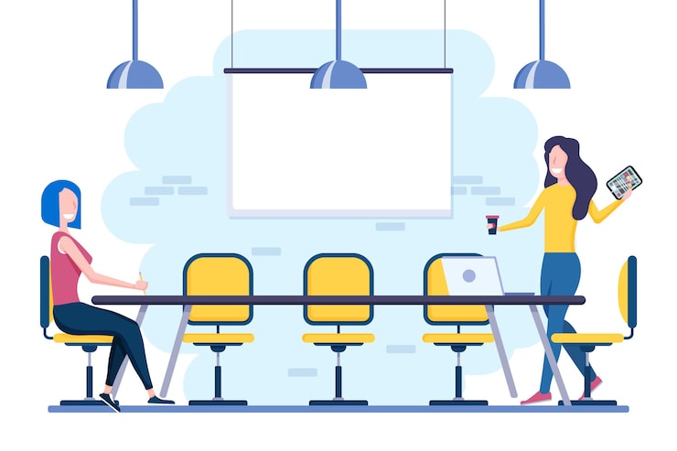 Vector gratuito distanciamiento social en un tema de ilustración de reunión
