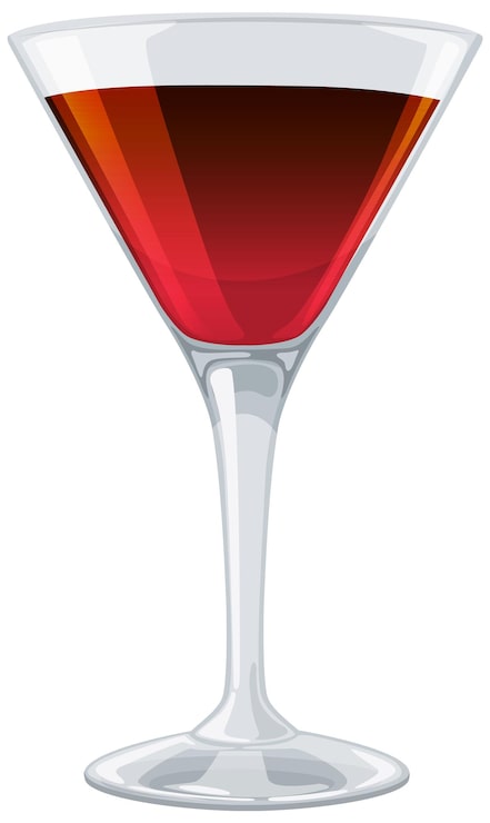 Vector gratuito una elegante copa de vino rojo