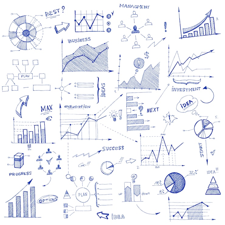 Vector gratuito elementos de diseño infográfico doodle