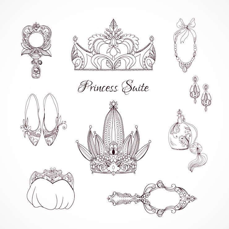 Vector gratuito elementos de diseño princesa