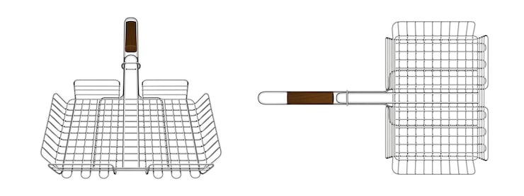 Vector gratuito equipo de acero de la cesta de la parrilla de la rejilla del bbq para cocinar