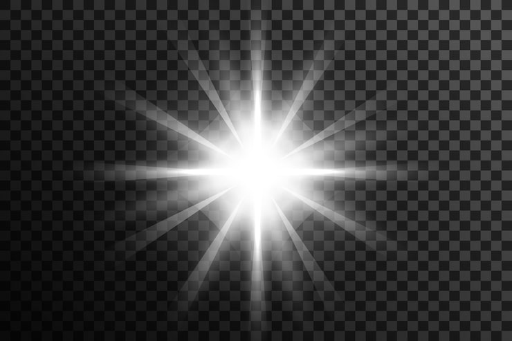 Vector gratuito explosión de rayos de foco blancos brillantes y transparentes