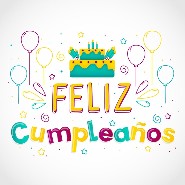Vector gratuito feliz cumpleaños bocetos de globos y pastel