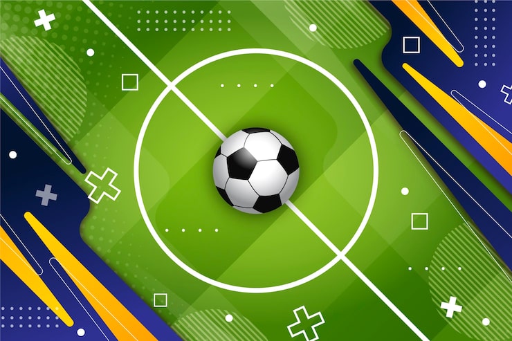Vector gratuito fondo de campo de fútbol con gradiente