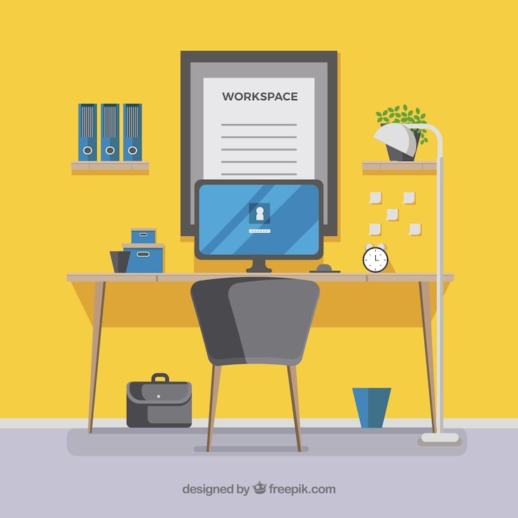 Vector gratuito fondo de espacio de trabajo creativo