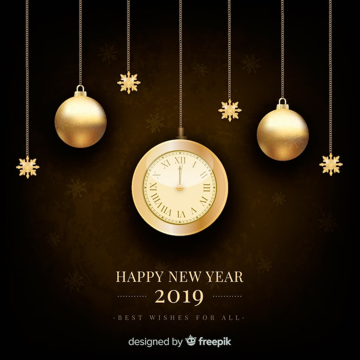 Vector gratuito fondo de fuegos artificiales de año nuevo 2019 plateado