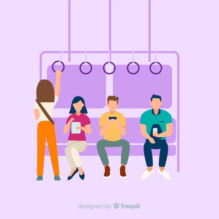 Vector gratuito fondo gente en el metro