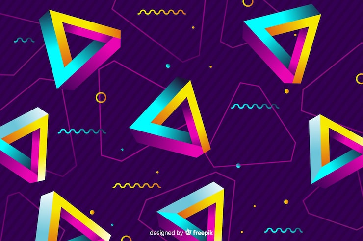 Vector gratuito fondo geométrico en estilo años 80