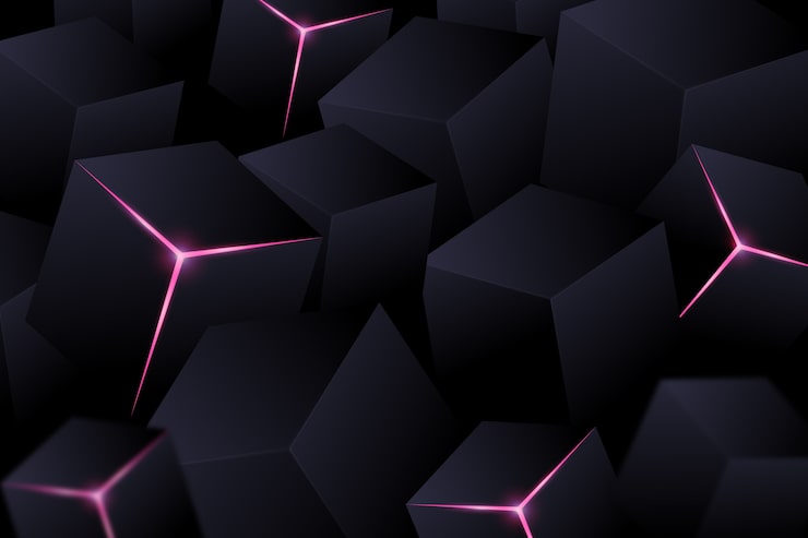 Vector gratuito fondo negro con gradiente con cubos