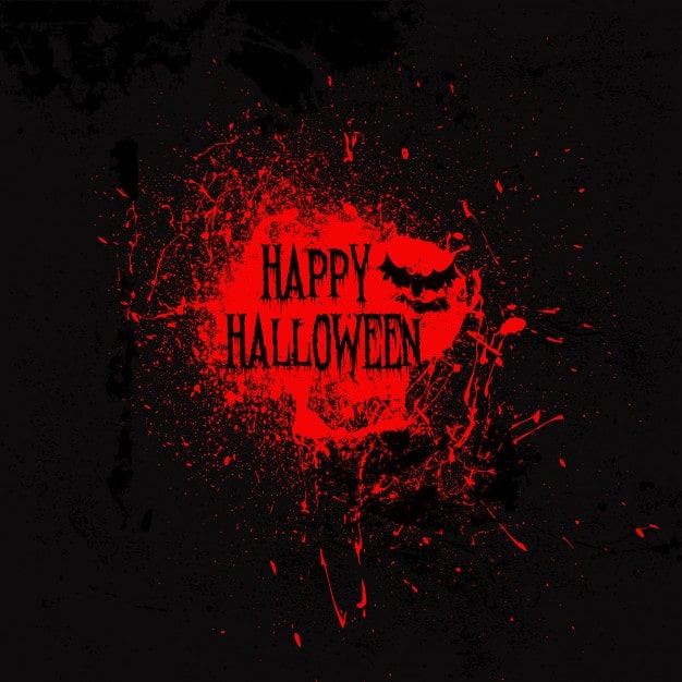 Vector gratuito fondo negro con una mancha de sangre para halloween