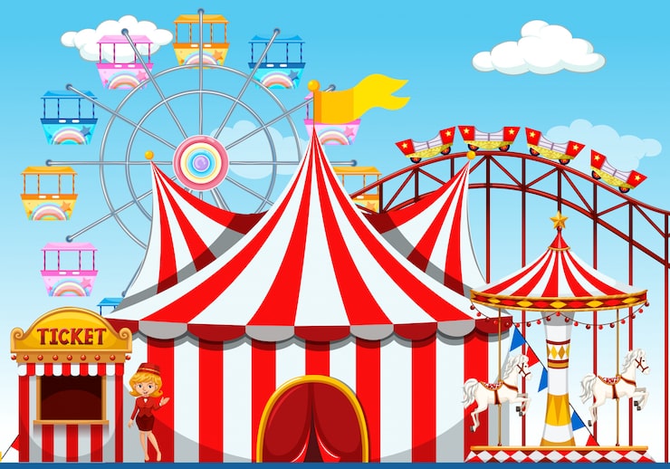 Vector gratuito el fondo de un parque temático