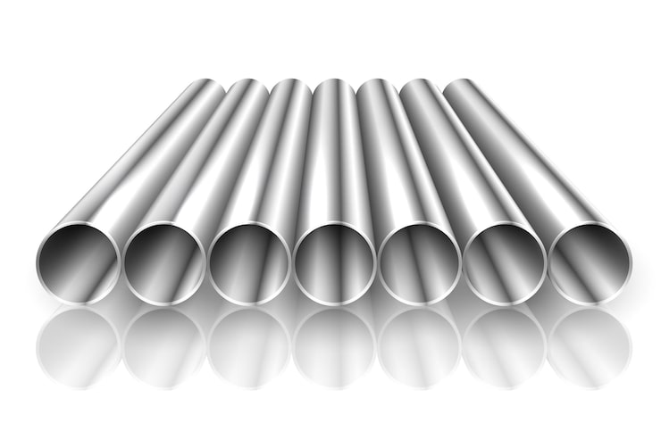 Vector gratuito fondo de perspectiva de tuberías de hierro industriales con efecto 3d