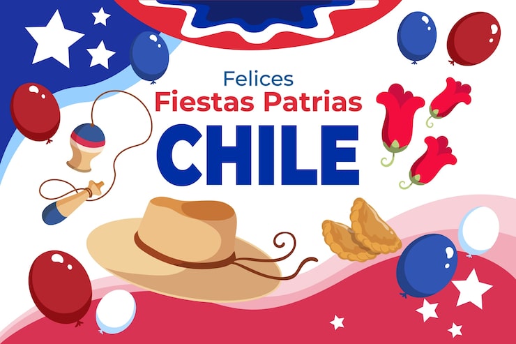 Fondo plano para celebraciones de fiestas patrias chile
