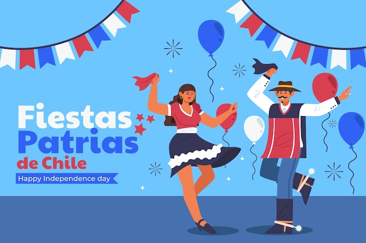 Vector gratuito fondo plano para fiestas patrias chile