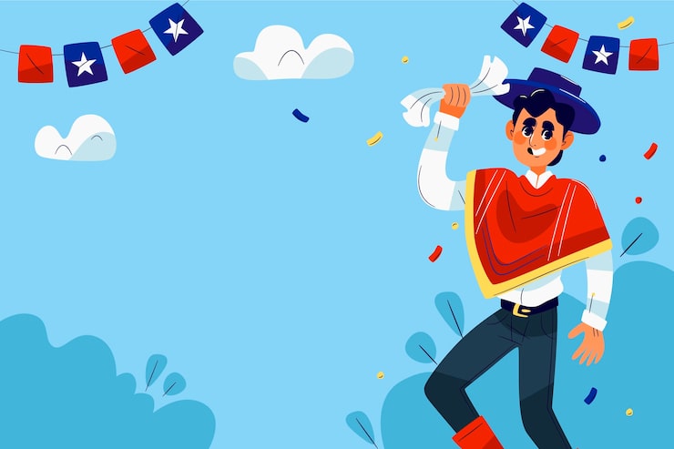 Vector gratuito fondo plano para fiestas patrias chile