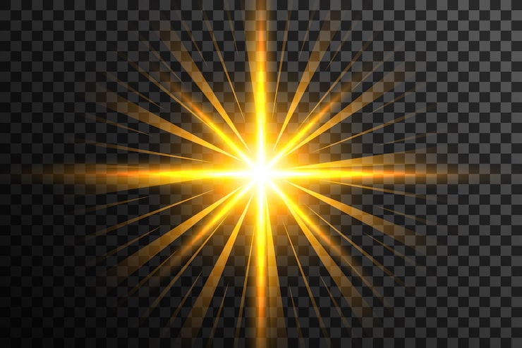 Vector gratuito fondo transparente con rayos de luz solar brillantes efecto explosión