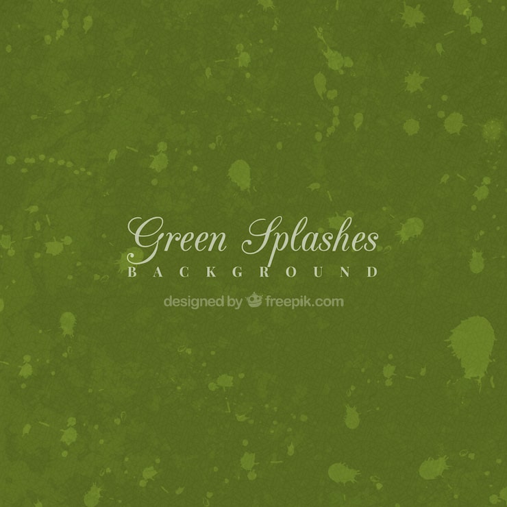 Vector gratuito fondo verde con salpicaduras de pintura
