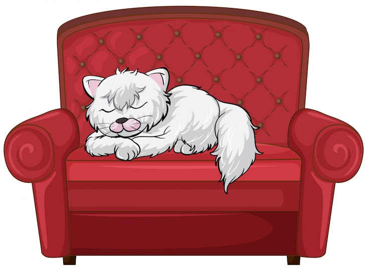 Vector gratuito un gato durmiendo profundamente en la silla