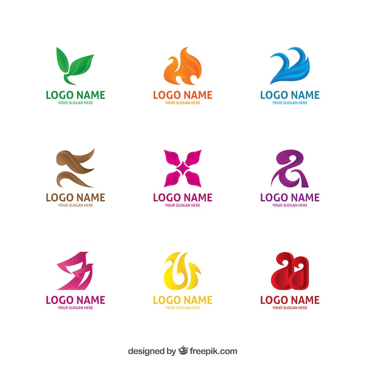 Vector gratuito genial colección de logos con fantásticos diseños