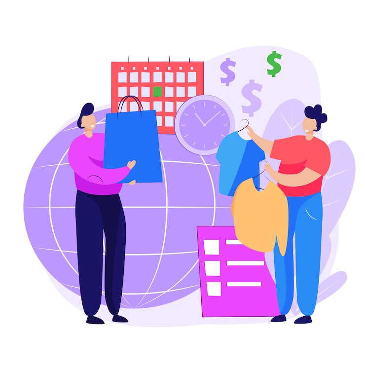 Vector gratuito gente haciendo página web de compras