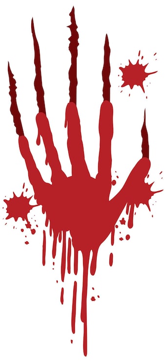Vector gratuito heridas de arañazos de garra de sangre sobre fondo blanco.