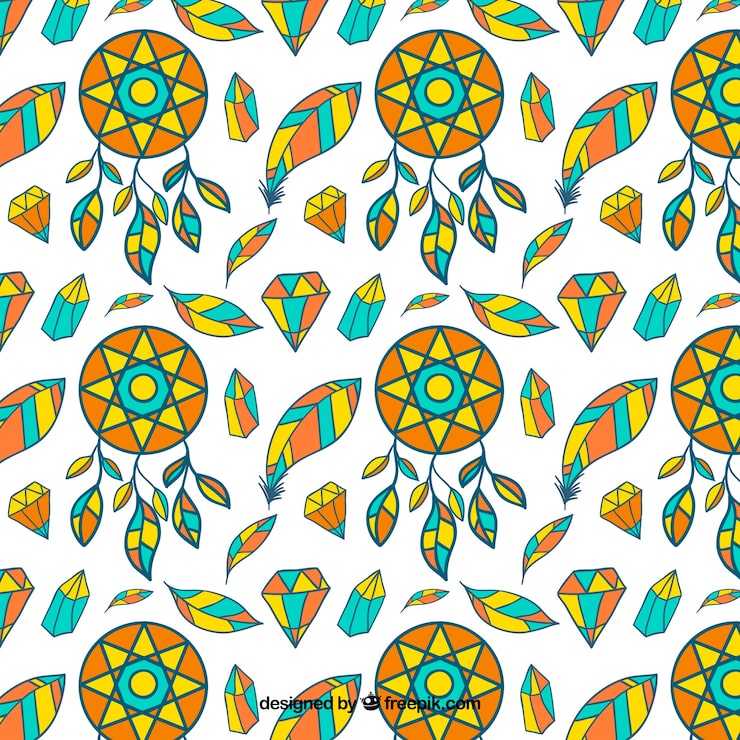 Vector gratuito hermoso patrón boho