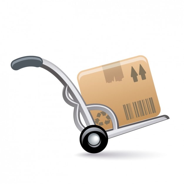 Vector gratuito icono de carretilla con caja