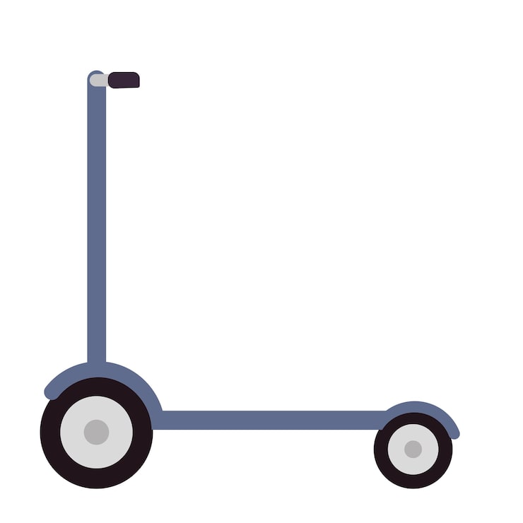 Vector gratuito icono de dibujos animados de scooter de empuje aislado