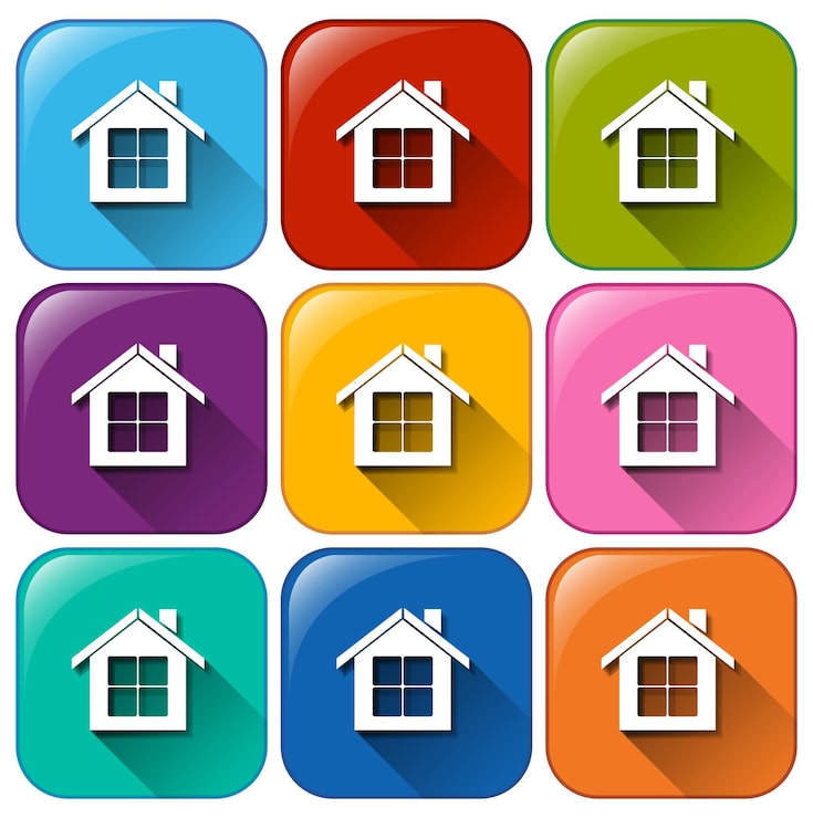Vector gratuito iconos con casas