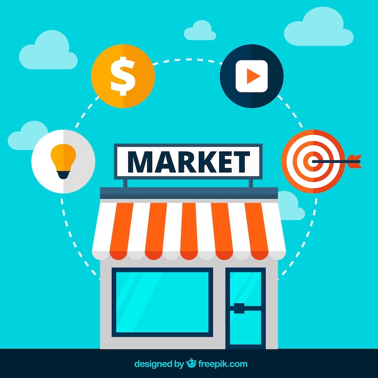 Vector gratuito iconos mercado