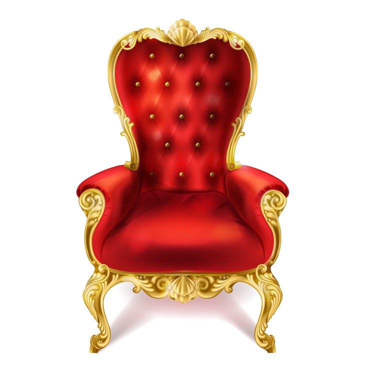 Vector gratuito ilustración de un antiguo trono real rojo.