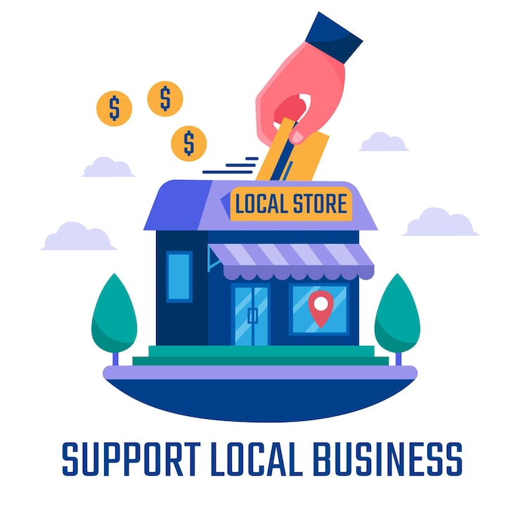Vector gratuito ilustración de apoyo a empresas locales
