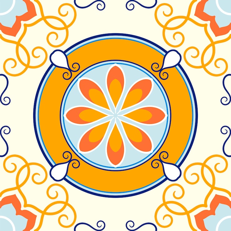 Vector gratuito ilustración de azulejos con textura patrón