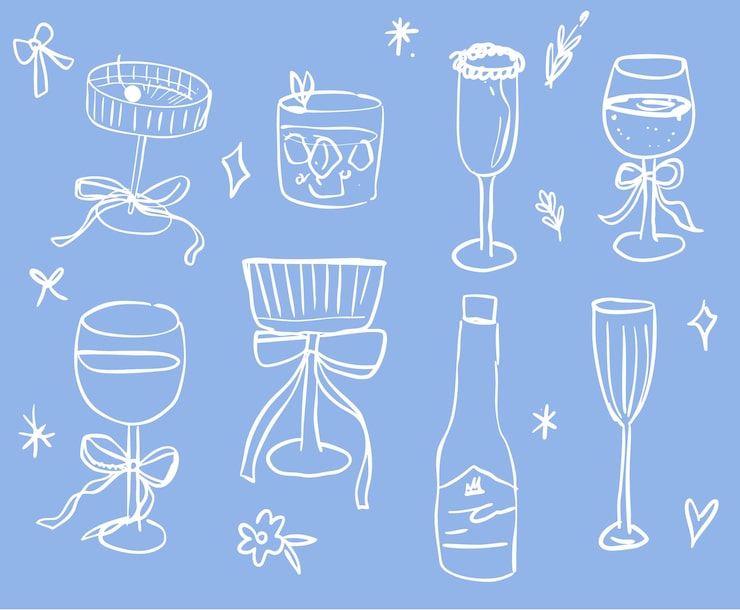 Vector gratuito ilustración de bebidas y vasos elegantes