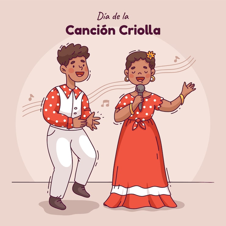 Vector gratuito ilustración para la celebración peruana del día de la canción criolla.