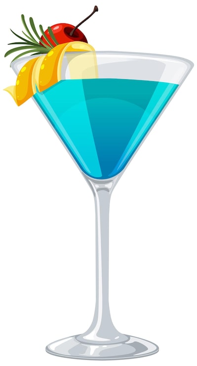 Vector gratuito ilustración del cóctel azul tropical