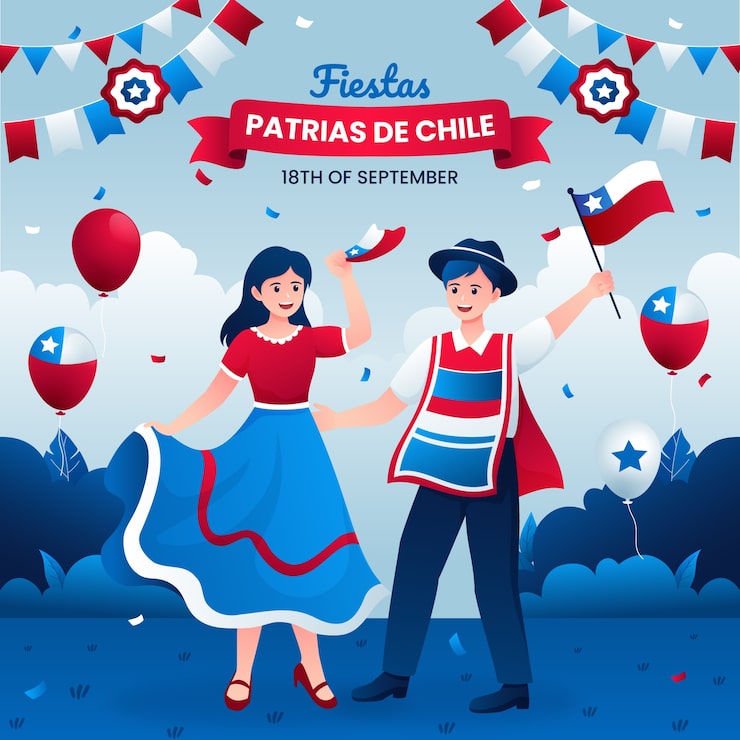 Vector gratuito ilustración de degradado para fiestas patrias chile.