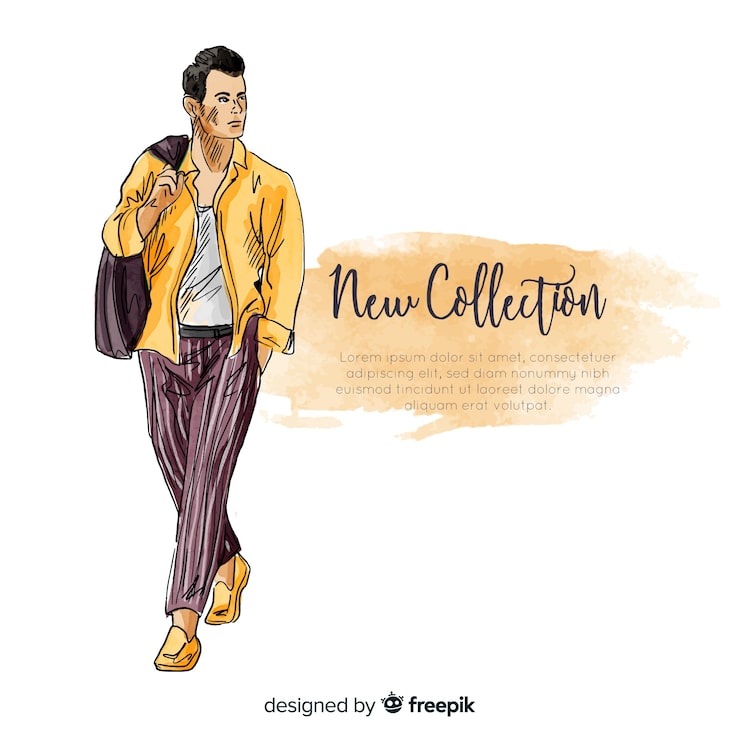 Vector gratuito ilustración dibujada a mano de hombre de moda