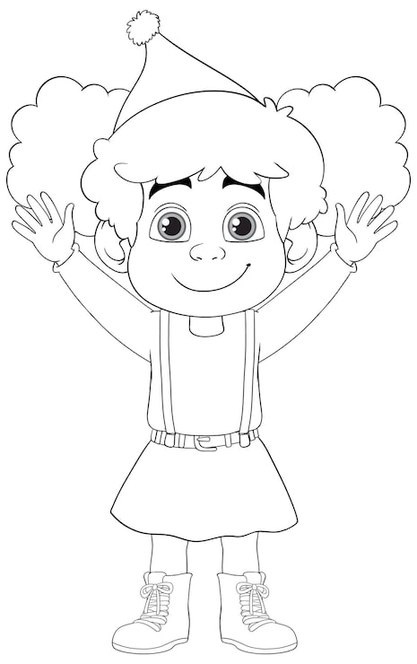 Vector gratuito ilustración de dibujos animados de niña de sombrero de fiesta