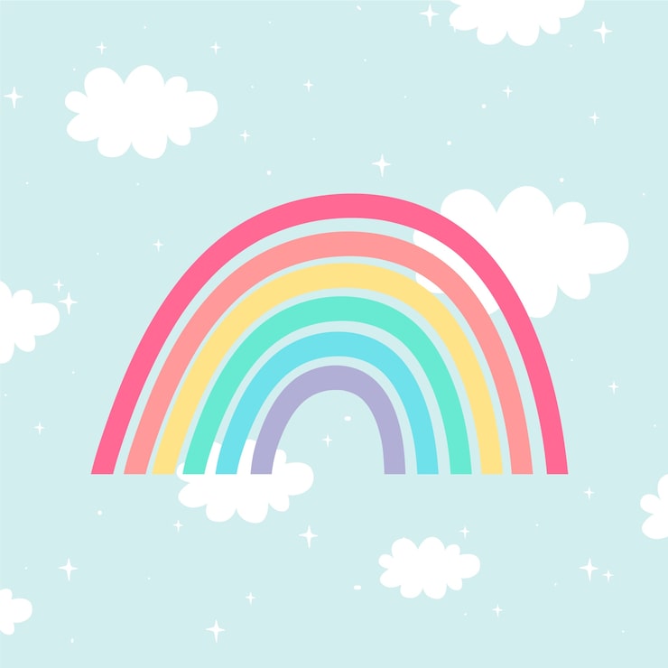 Vector gratuito ilustración de estilo plano del arco iris