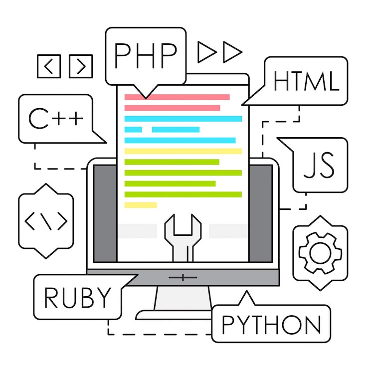 Vector gratuito ilustración lineal de desarrollo web