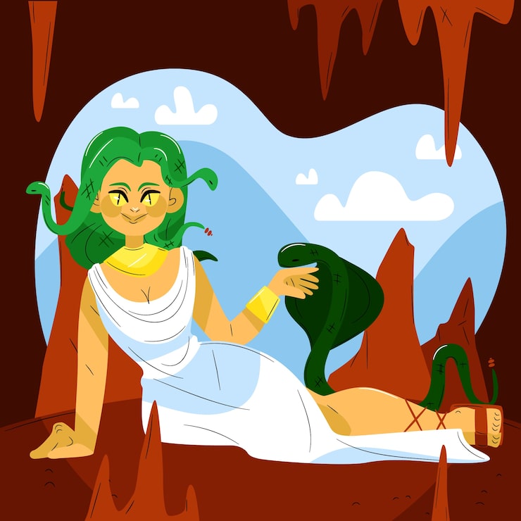 Vector gratuito ilustración de mitología griega de diseño plano dibujado a mano