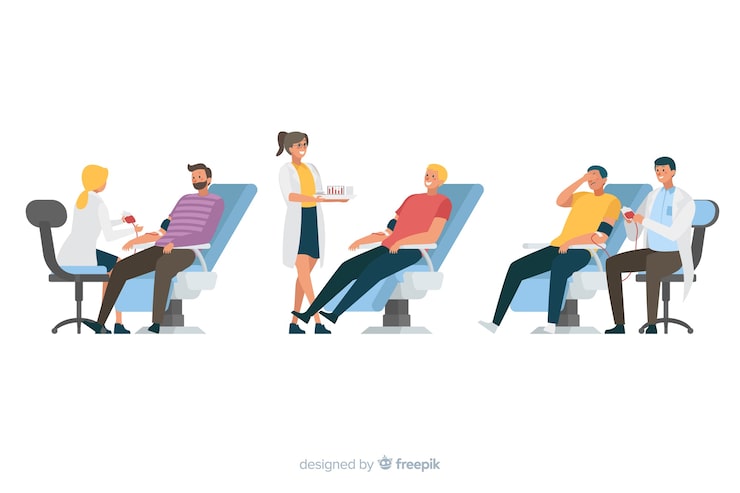 Vector gratuito ilustración de personas que donan sangre