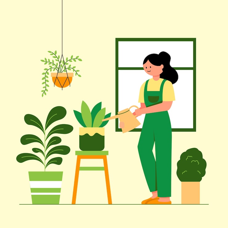 Vector gratuito ilustración de plantación de árboles de diseño plano